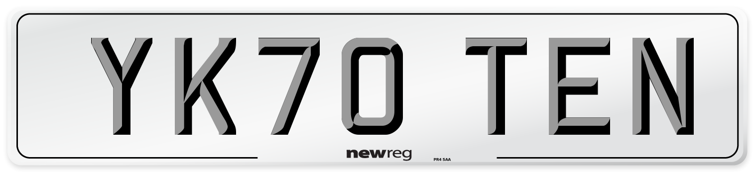 YK70 TEN Number Plate from New Reg